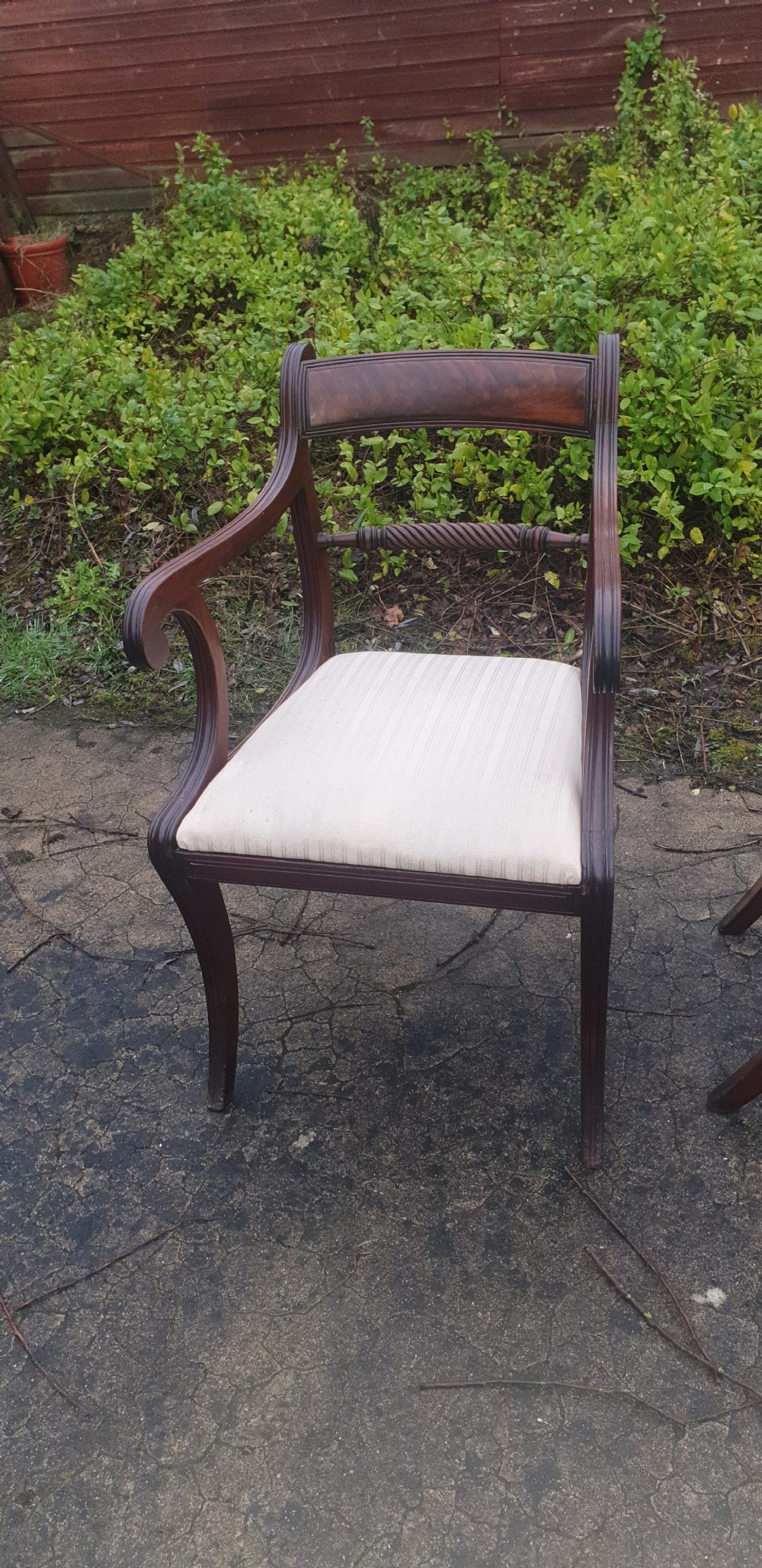 Good pair of Regency mahogany armchairs.  View II