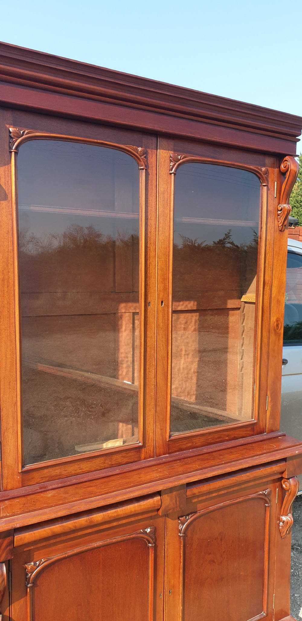 Victorian mahogany 2 part library bookcase.  View III