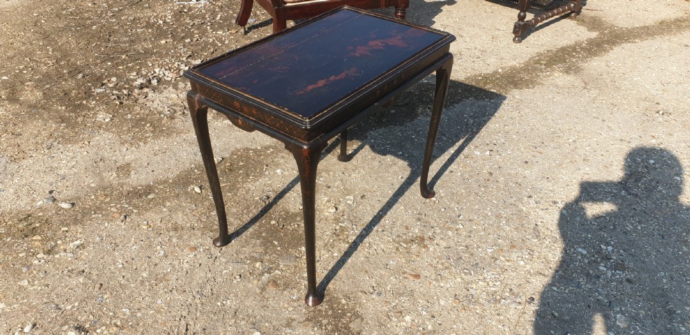 Lacquered 19th century side table.  View V