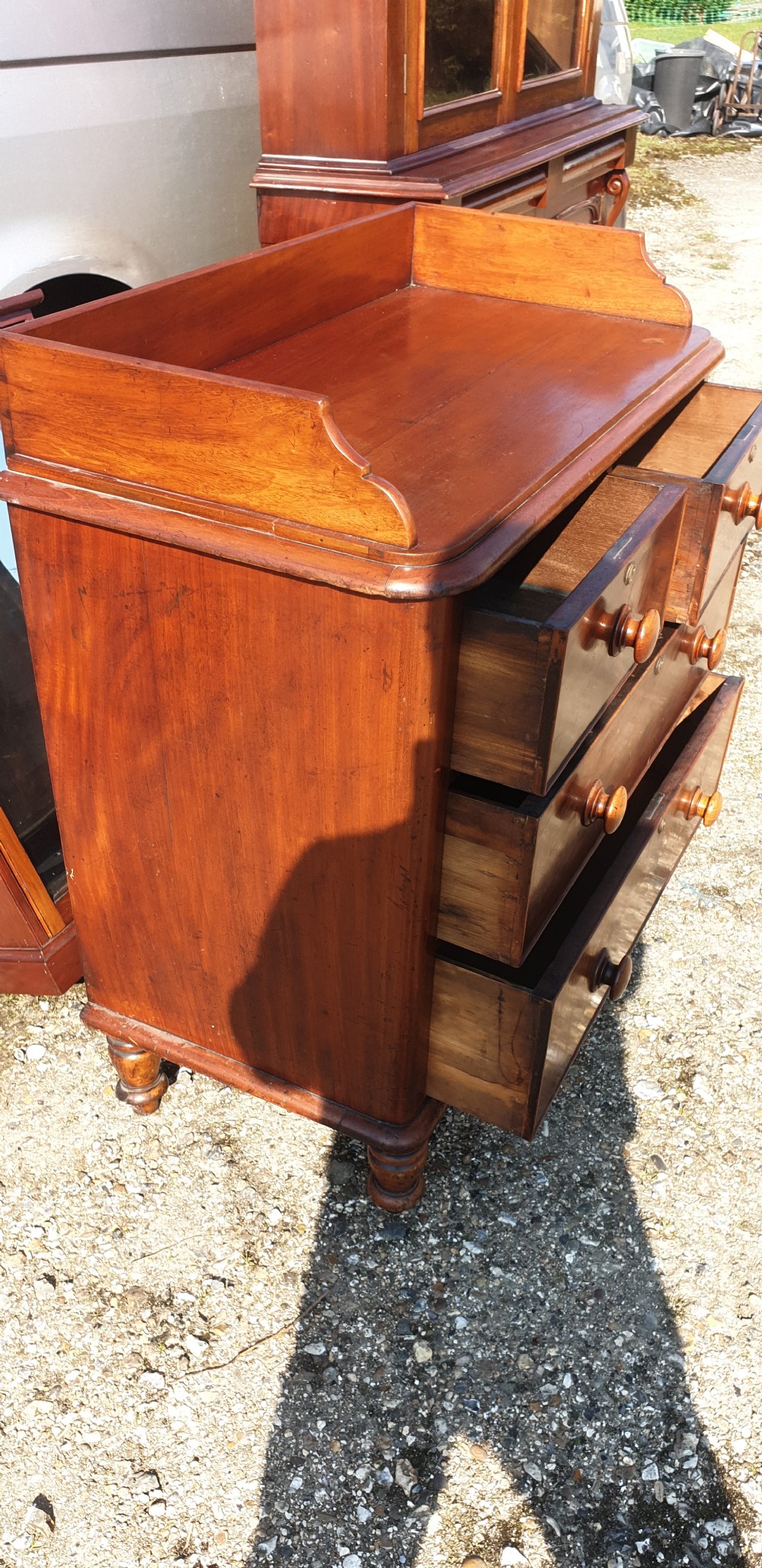 Victorian mahogany tray top chest of drawers  View IV