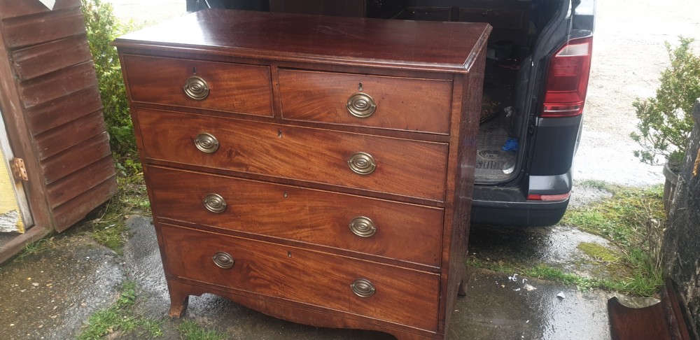 Regency mahogany chest of drawers.  View VI