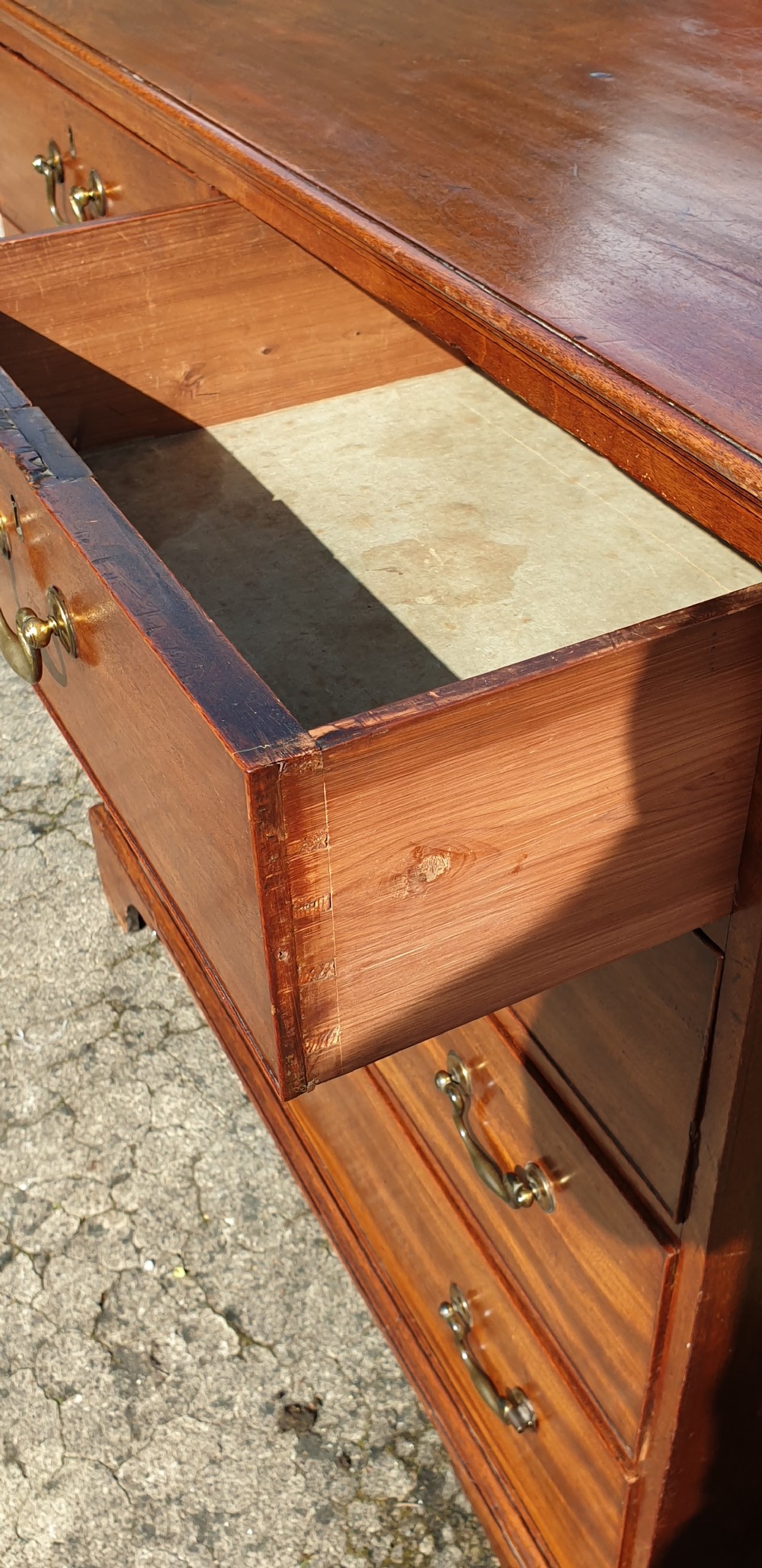 Good practical late Georgian mahogany chest of drawers.  View II