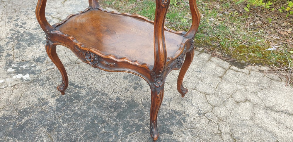 Victorian walnut 2 tier etagere.  View III