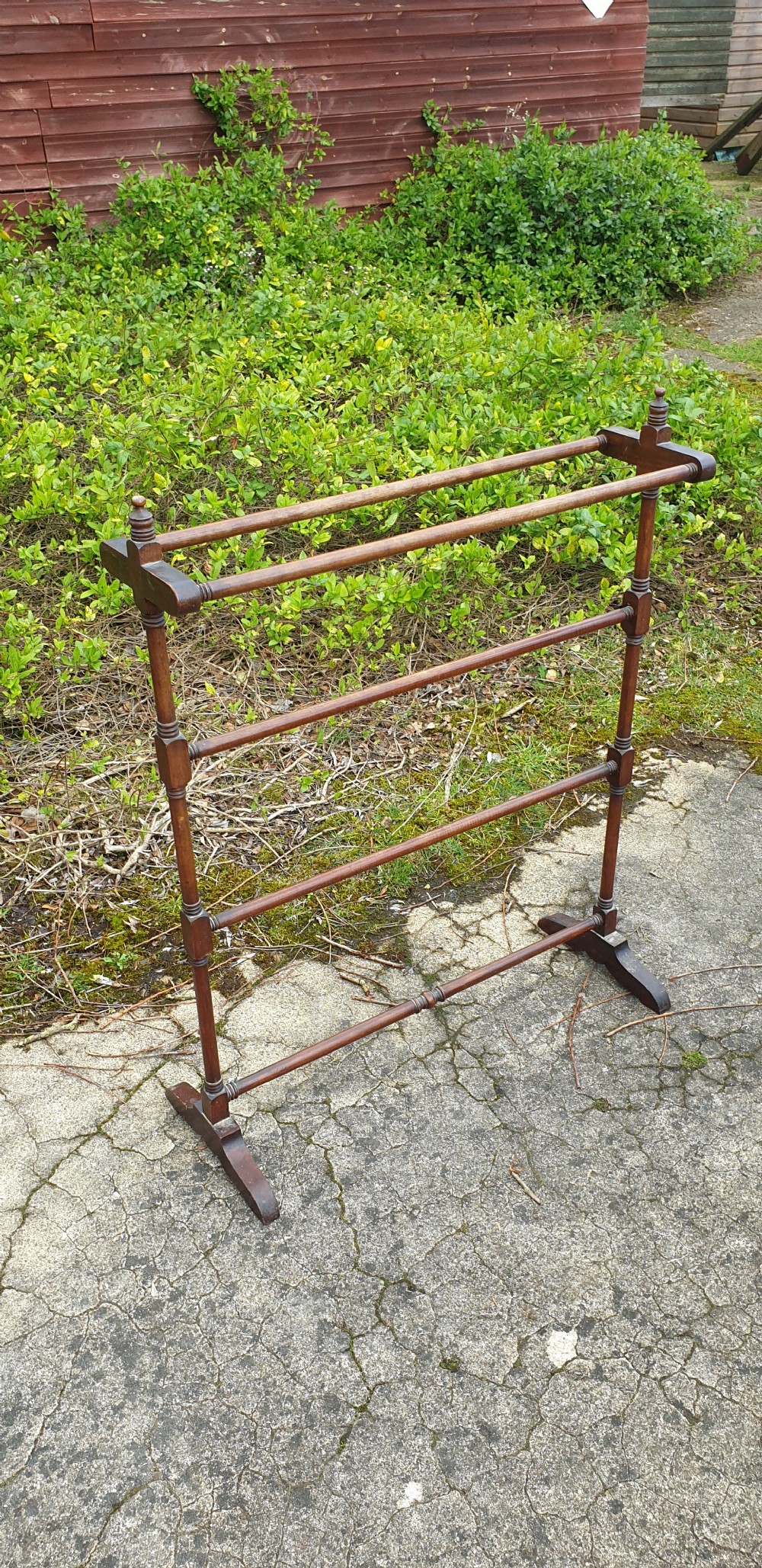 Good 19th century mahogany towel rail.