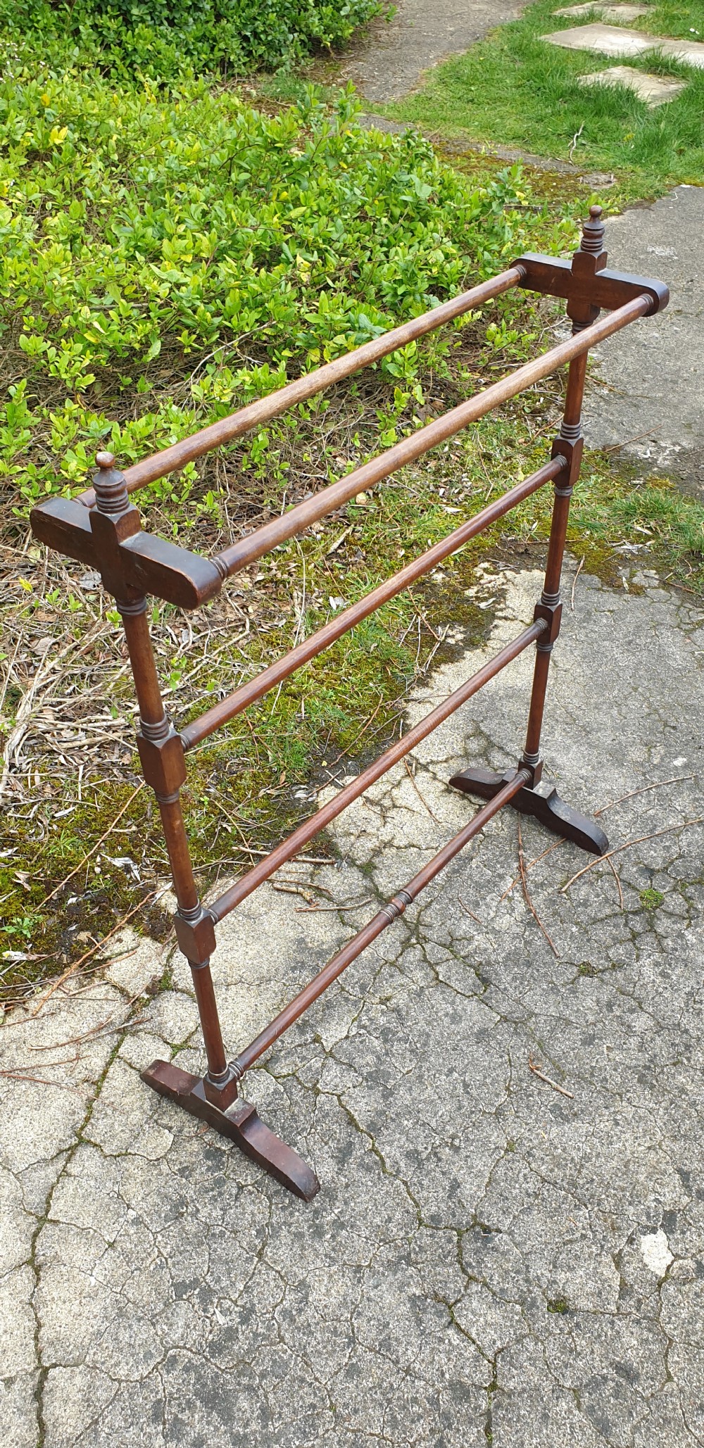 Good 19th century mahogany towel rail. View II