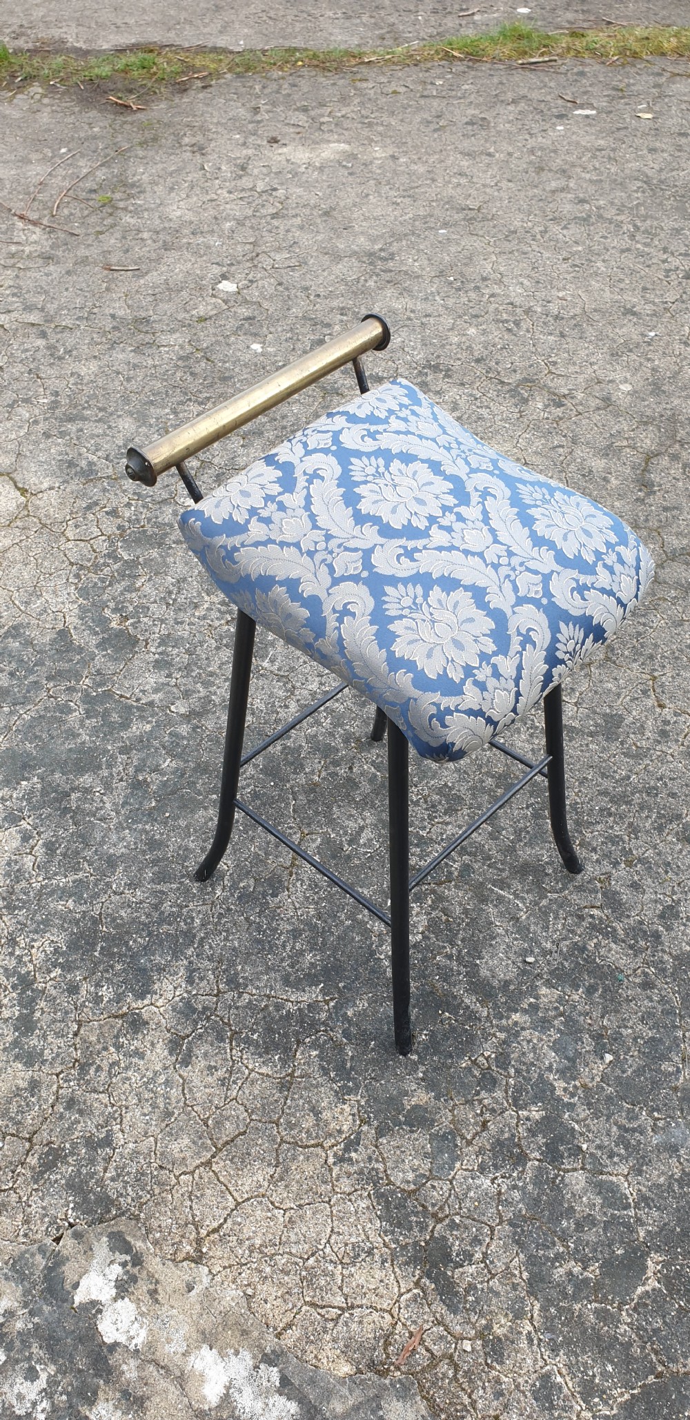 Victorian brass and steel music stool. View II