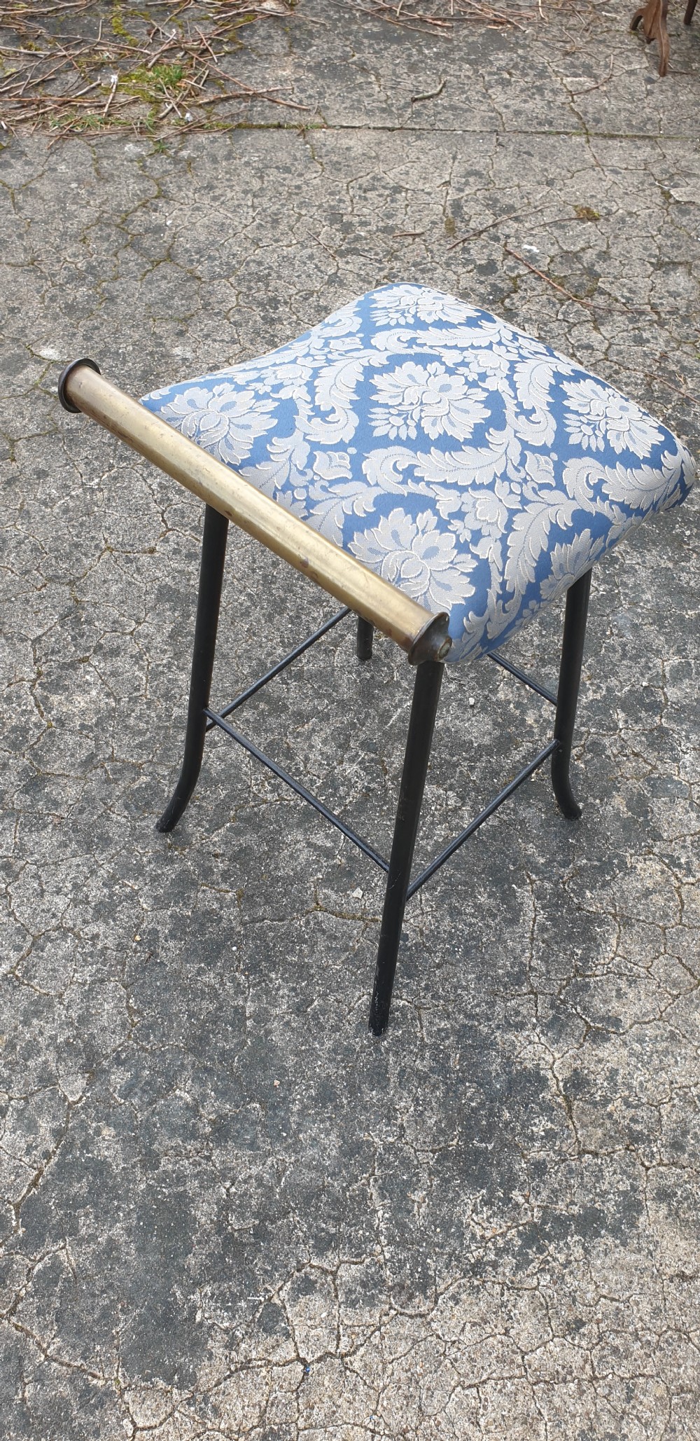 Victorian brass and steel music stool. View III