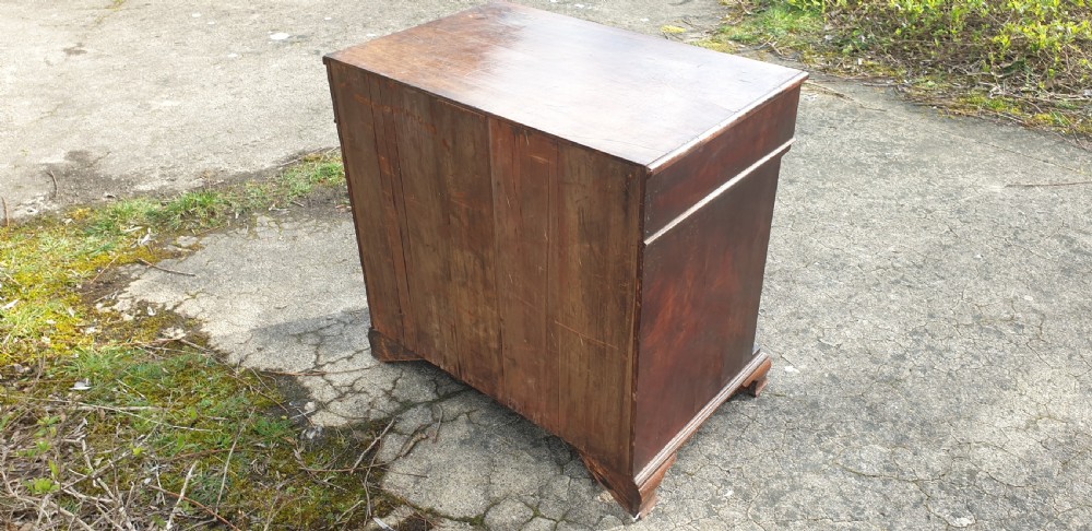 Small 19th century mahogany kneehole writing desk.  View III