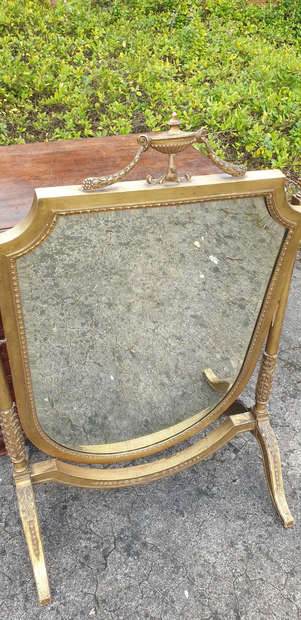 Large Edwardian gilt frame dressing mirror.  View VI