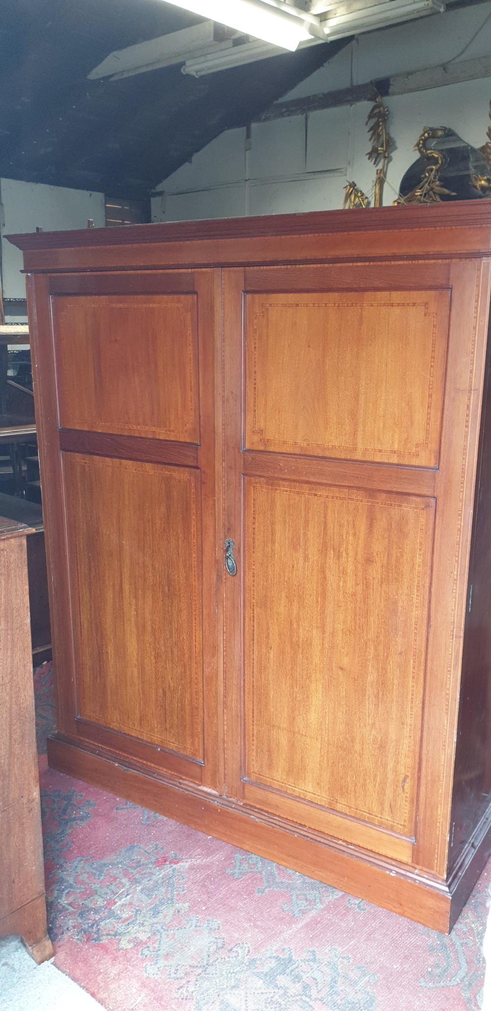 Edwardian fitted Gents wardrobe, by Shoolbred & Co. View IV