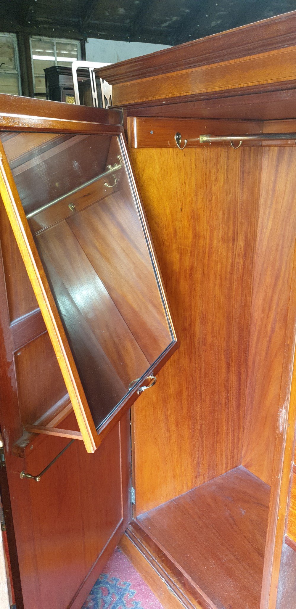 Edwardian fitted Gents wardrobe, by Shoolbred & Co. View VI