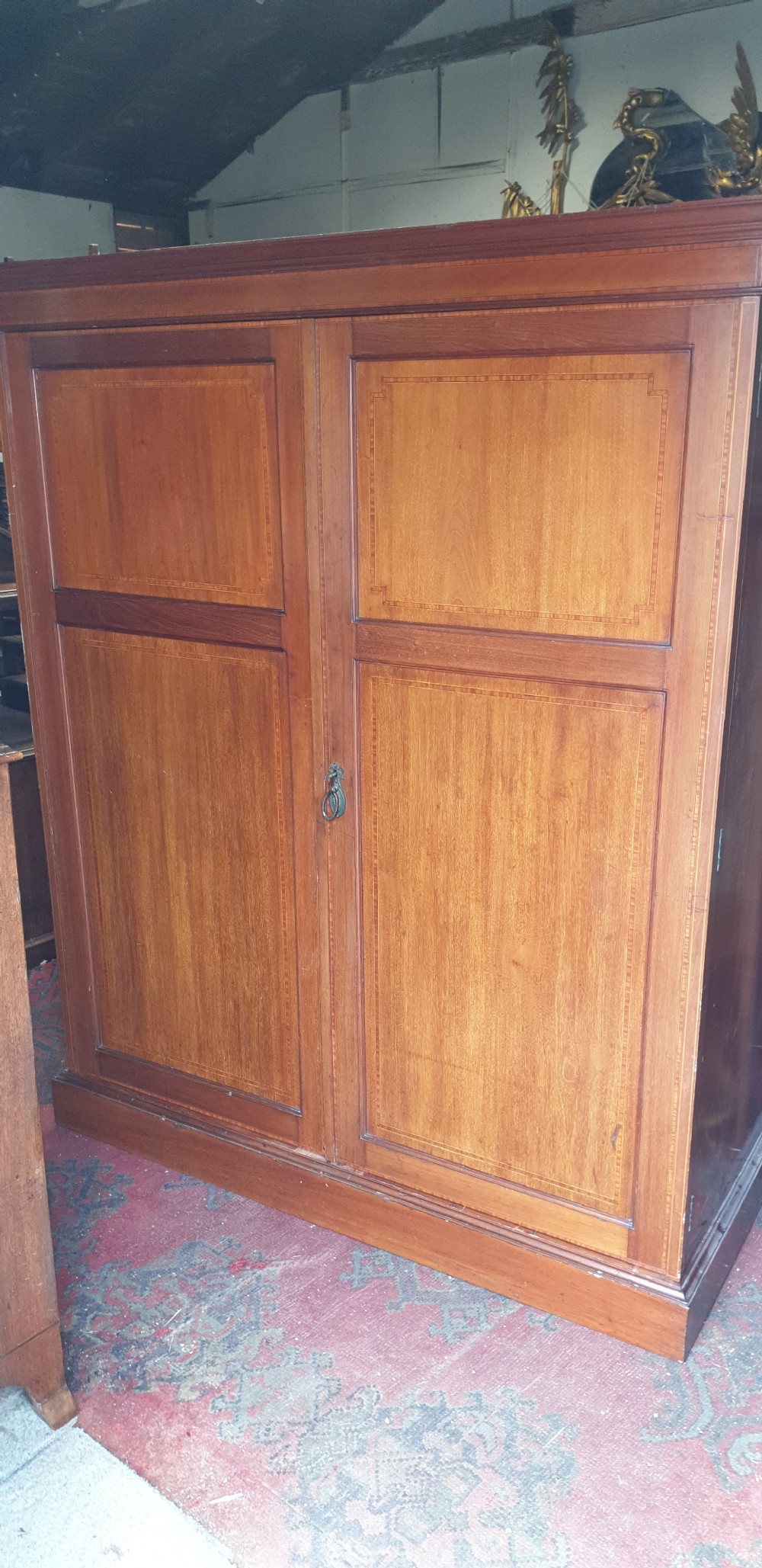 Edwardian fitted Gents wardrobe, by Shoolbred & Co.
