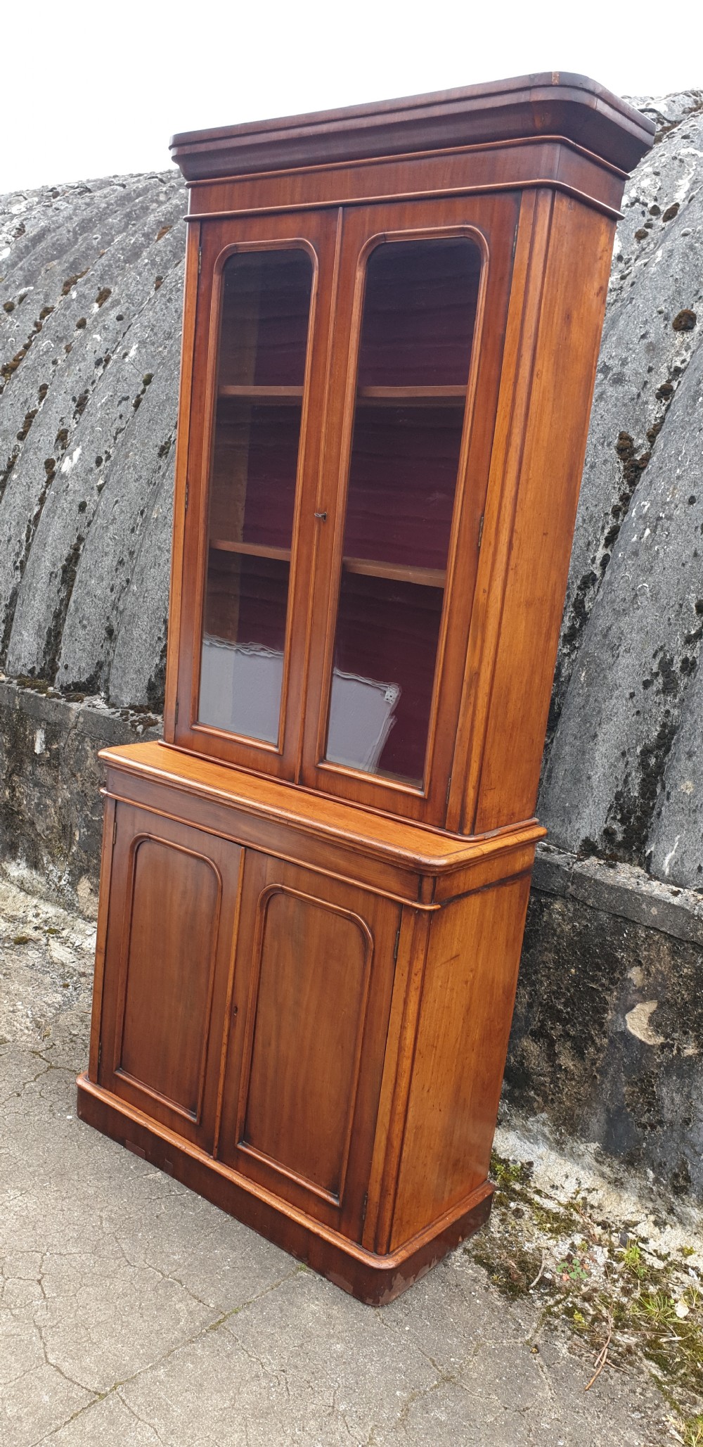 Victorian mahogany bookcase cabinet.  View II
