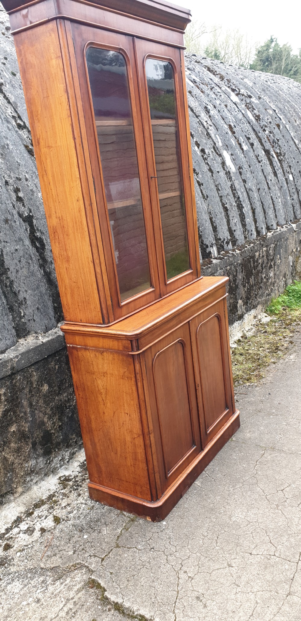 Victorian mahogany bookcase cabinet.  View III