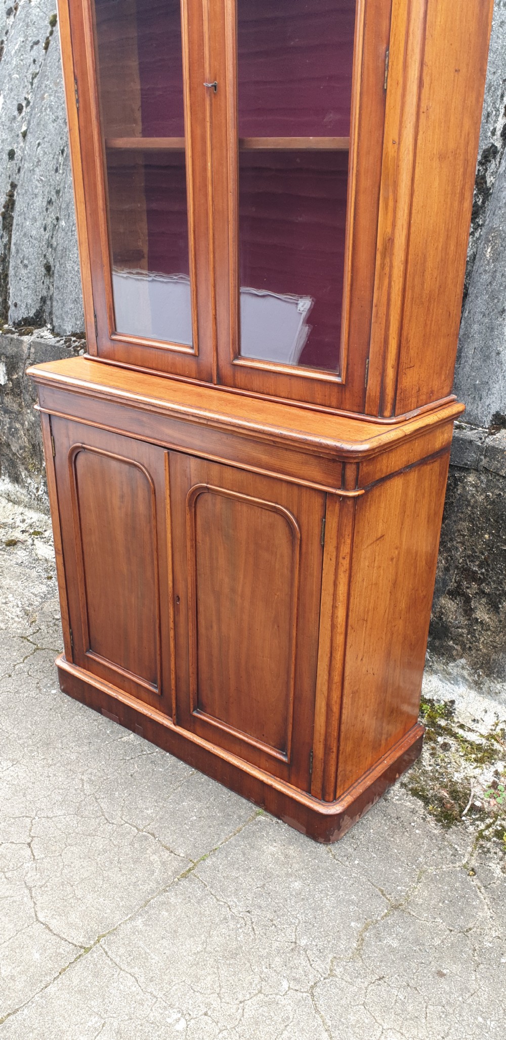 Victorian mahogany bookcase cabinet.  View V