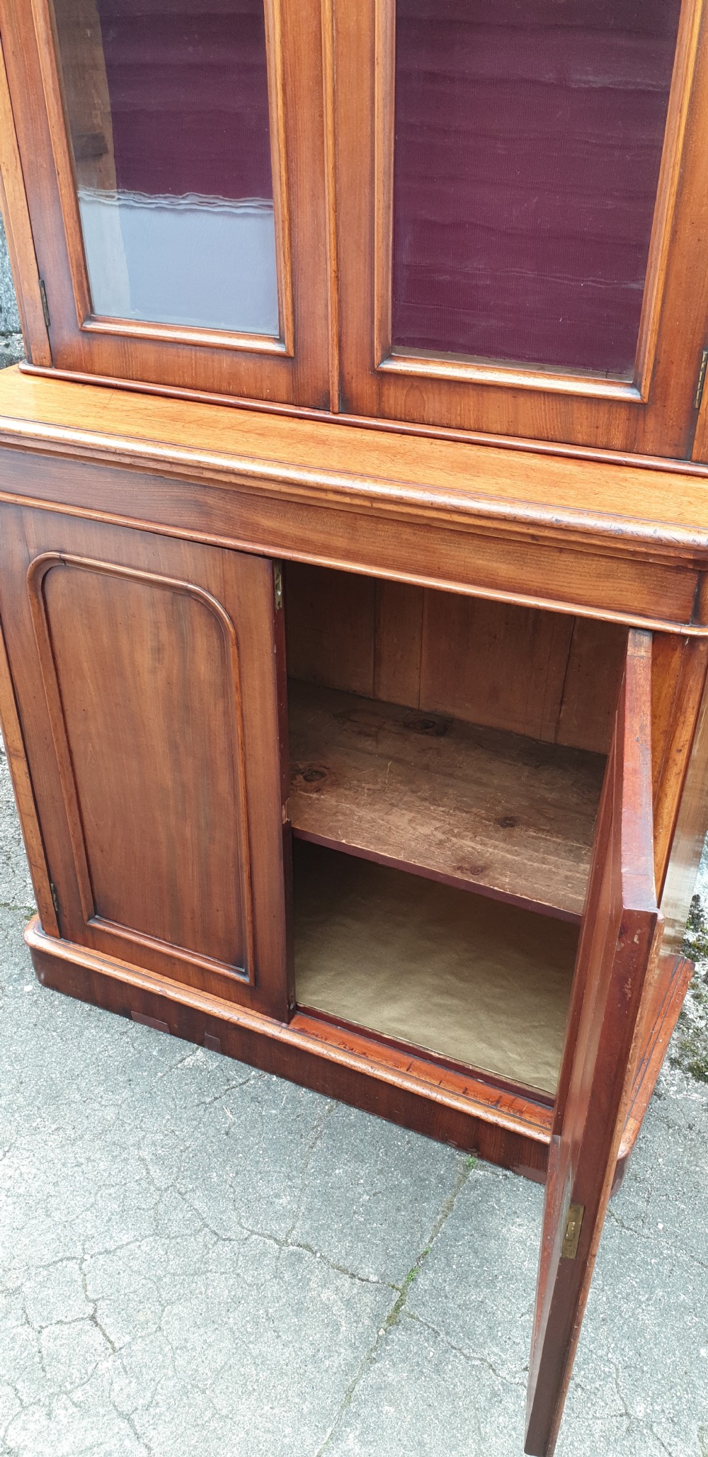 Victorian mahogany bookcase cabinet.  View VI