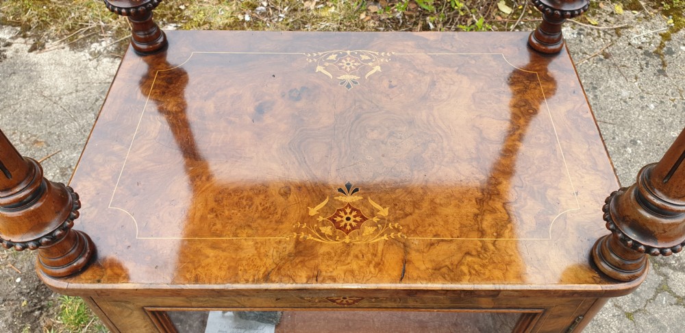 Victorian inlaid walnut side cabinet  View IX