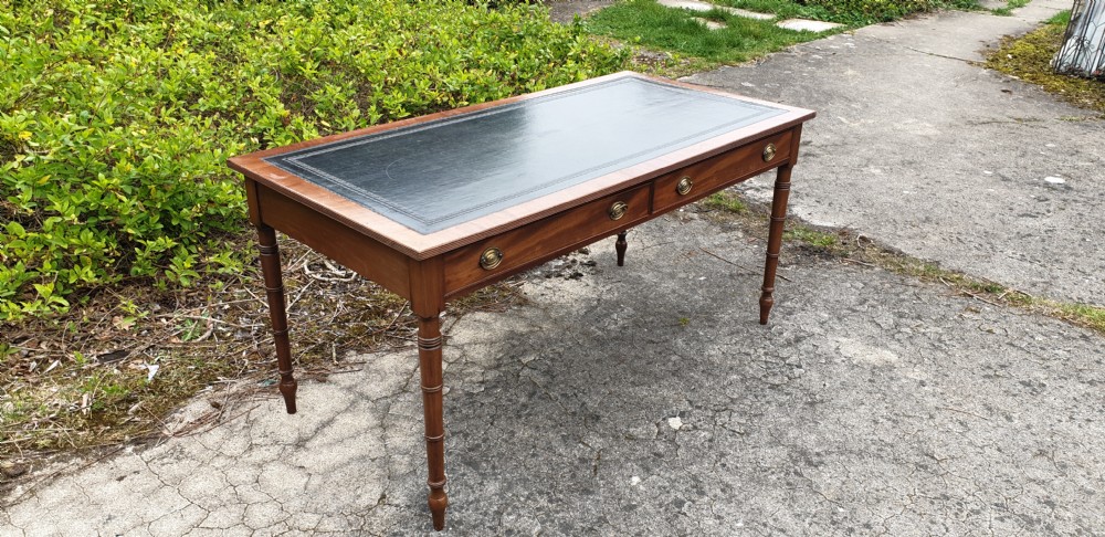 Large mahogany 2 drawer writing table.  View II