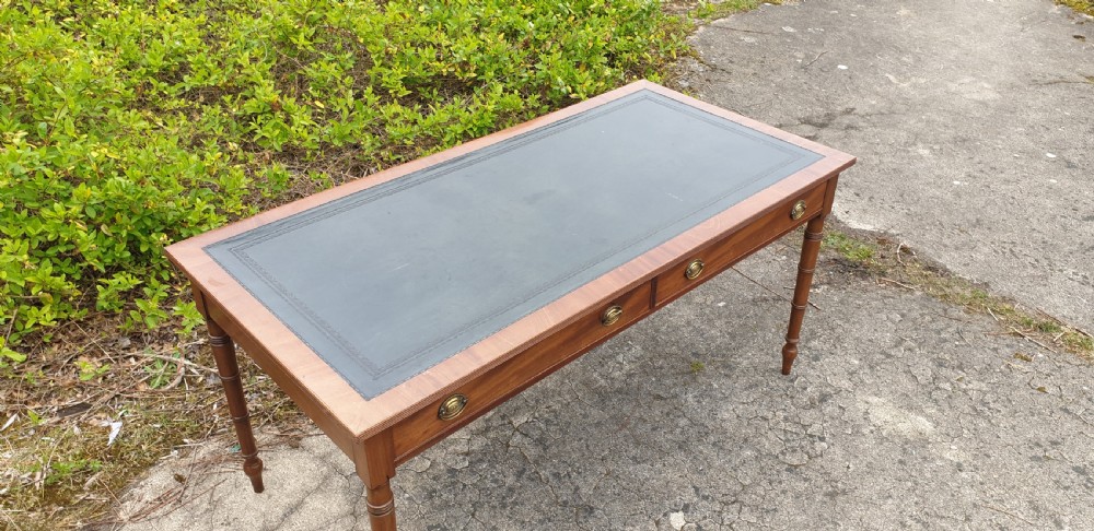 Large mahogany 2 drawer writing table.  View III