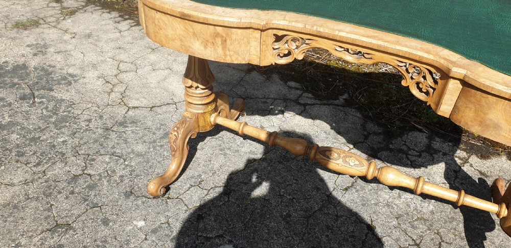 Victorian bleached walnut writing table.  View VI