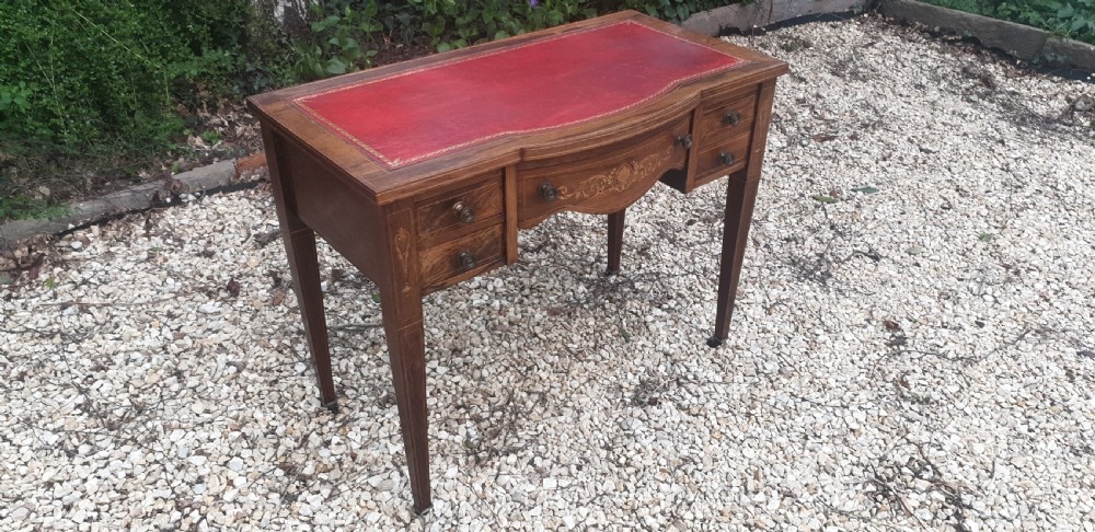 Late Victorian inlaid rosewood writing table.  View VI