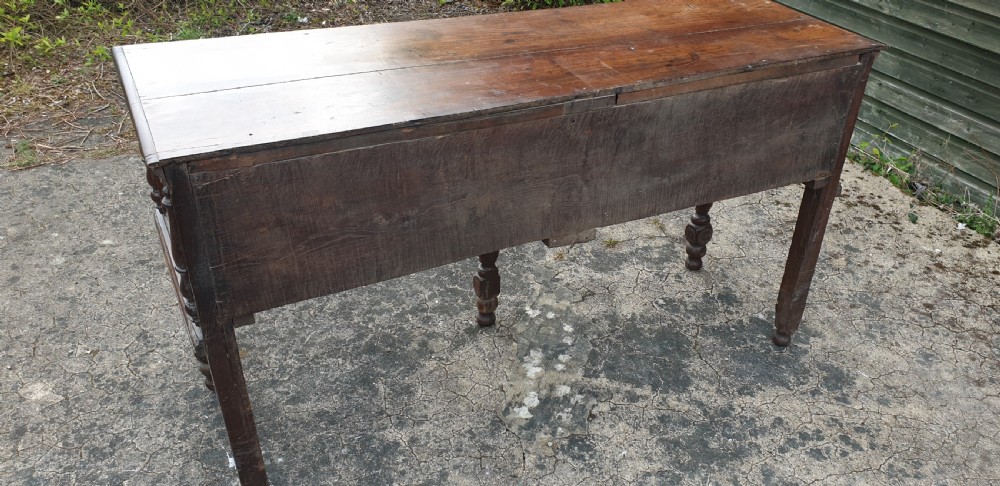 Antique oak 2 drawer dresser base.  View VII