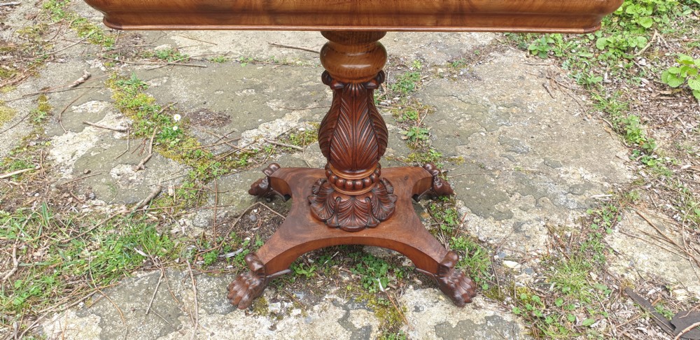19th century mahogany fold over top table. View II