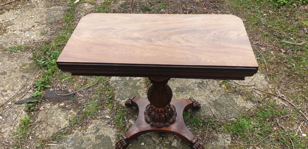 19th century mahogany fold over top table. View III