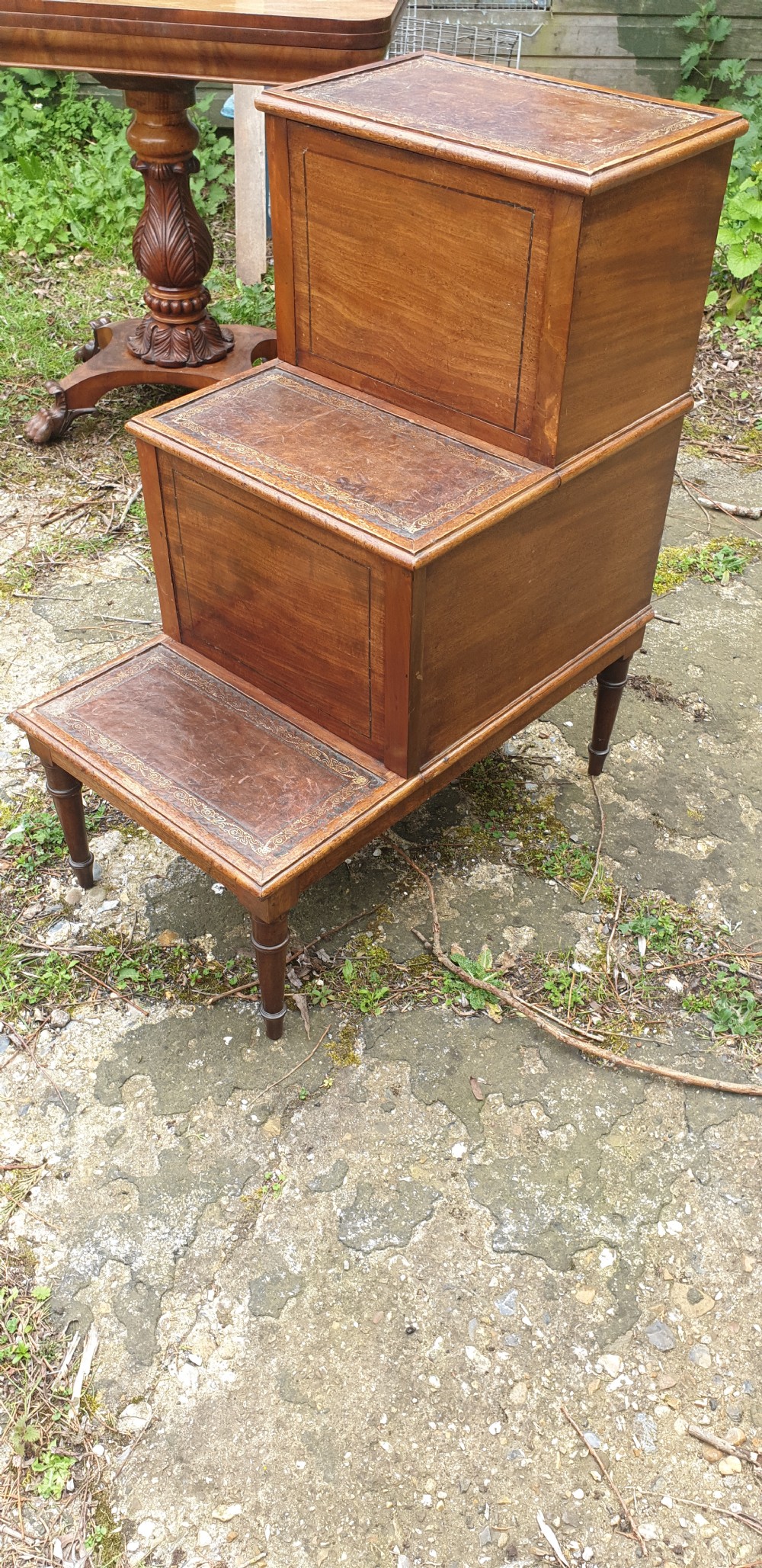 Good set of Regency mahogany library steps. View VIII