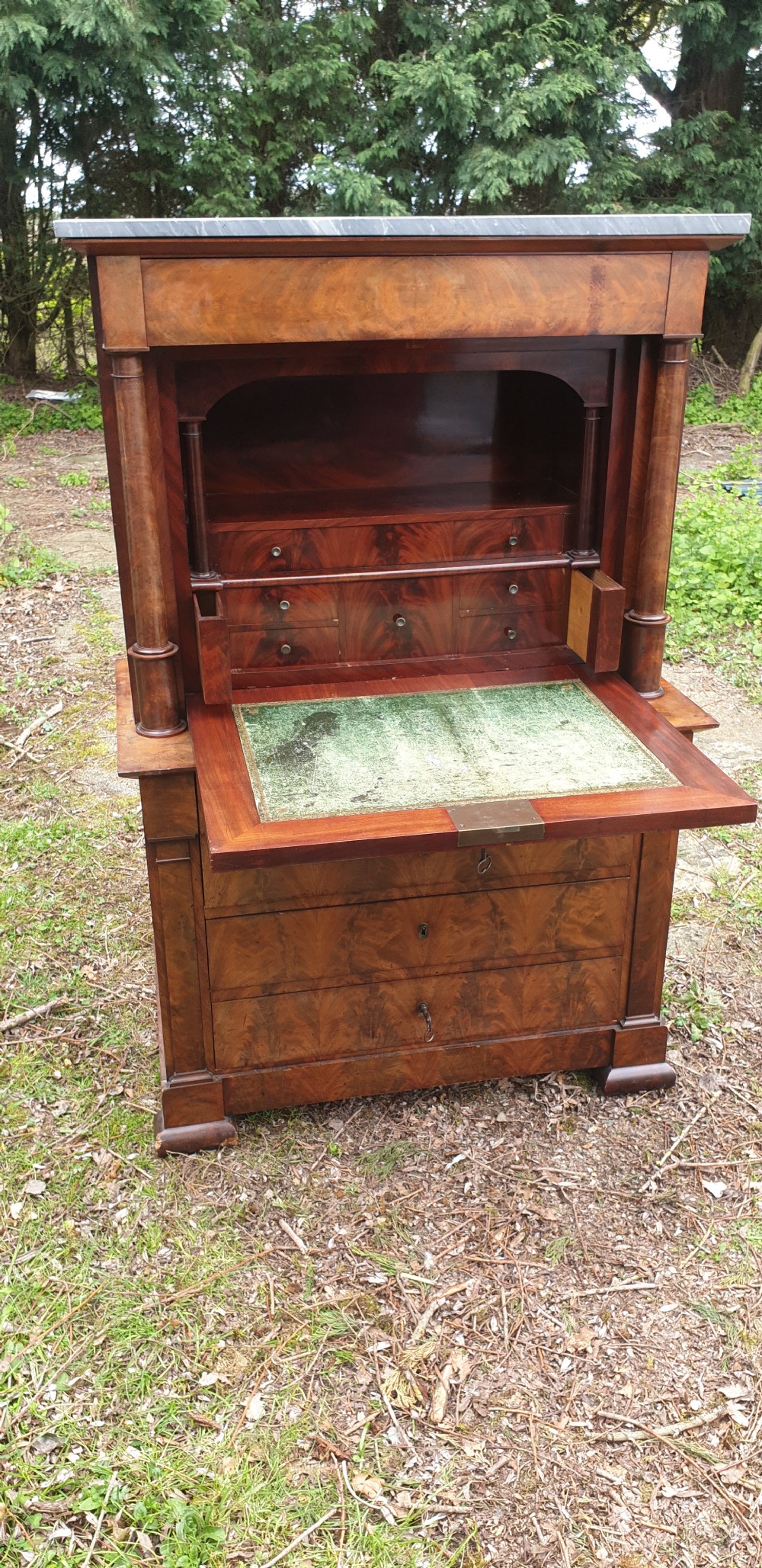 19th century mahogany secretaire writing desk. 