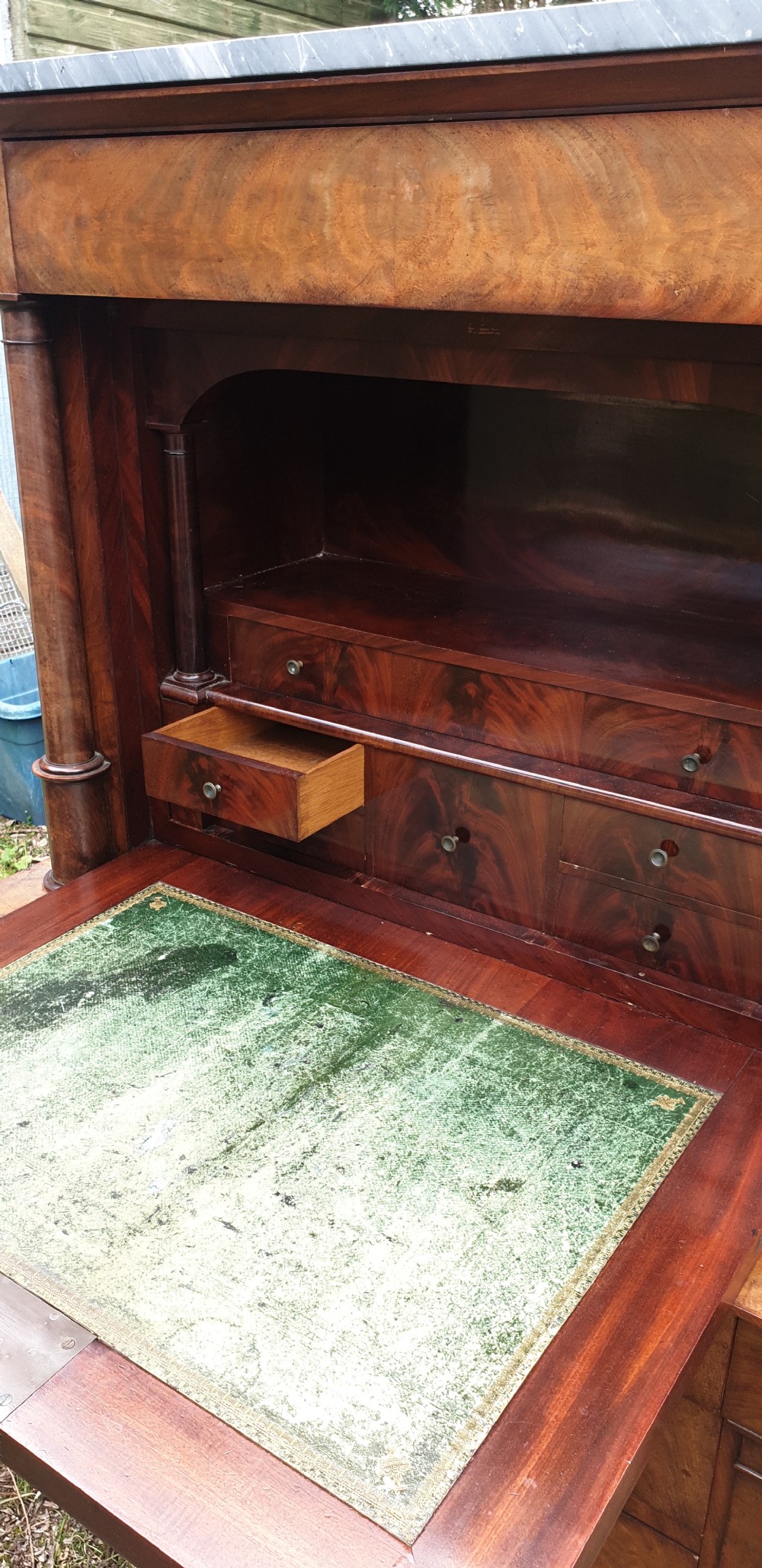 19th century mahogany secretaire writing desk.  View II