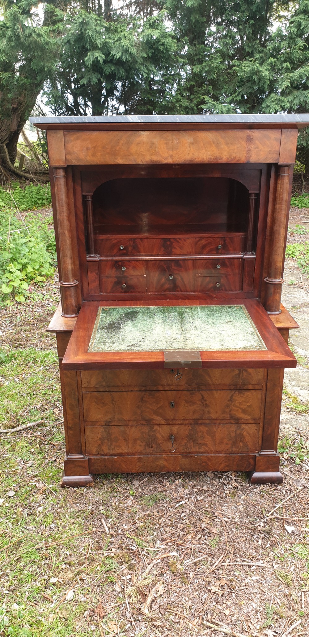 19th century mahogany secretaire writing desk.  View X
