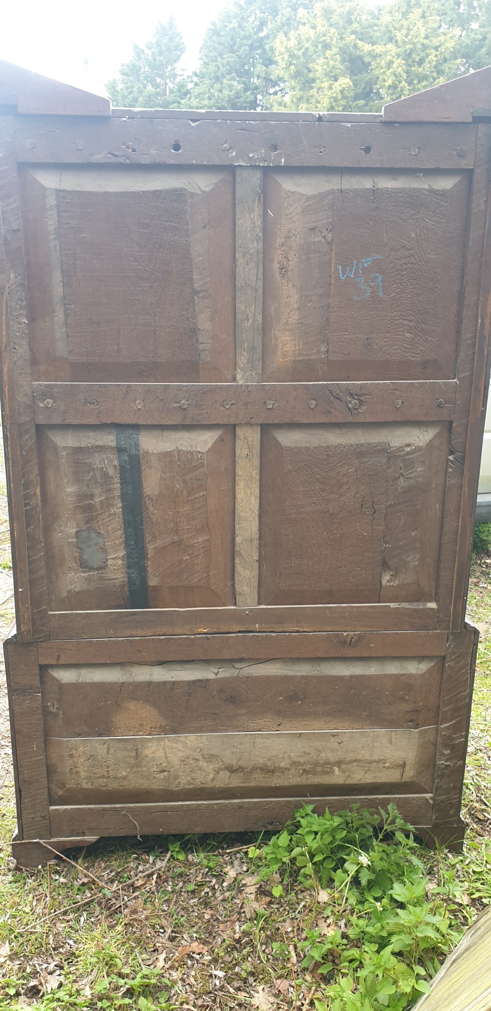 Antique oak press cupboard wardrobe.  View II
