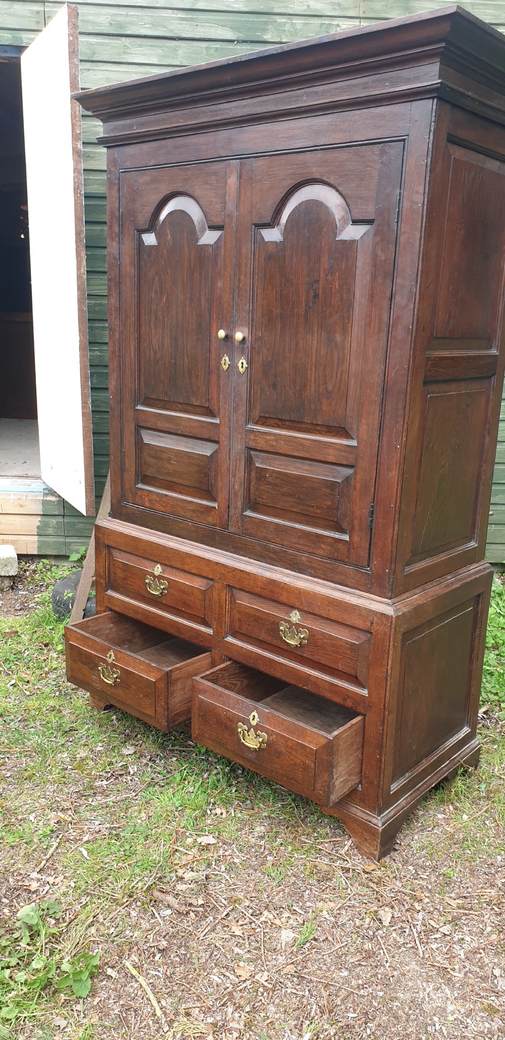 Antique oak press cupboard wardrobe.  View IV