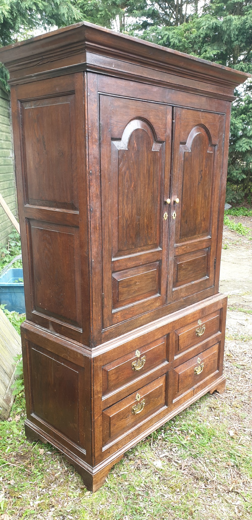 Antique oak press cupboard wardrobe.  View VI