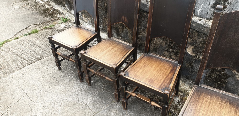 Set of 6 early 20th century dining or hall chairs. View III