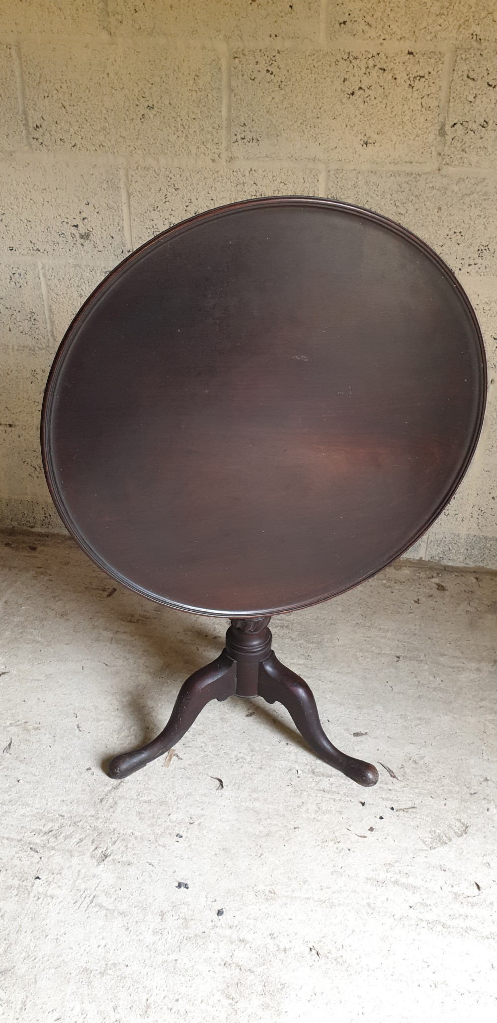Early 19th century mahogany tripod pedestal table.  View II
