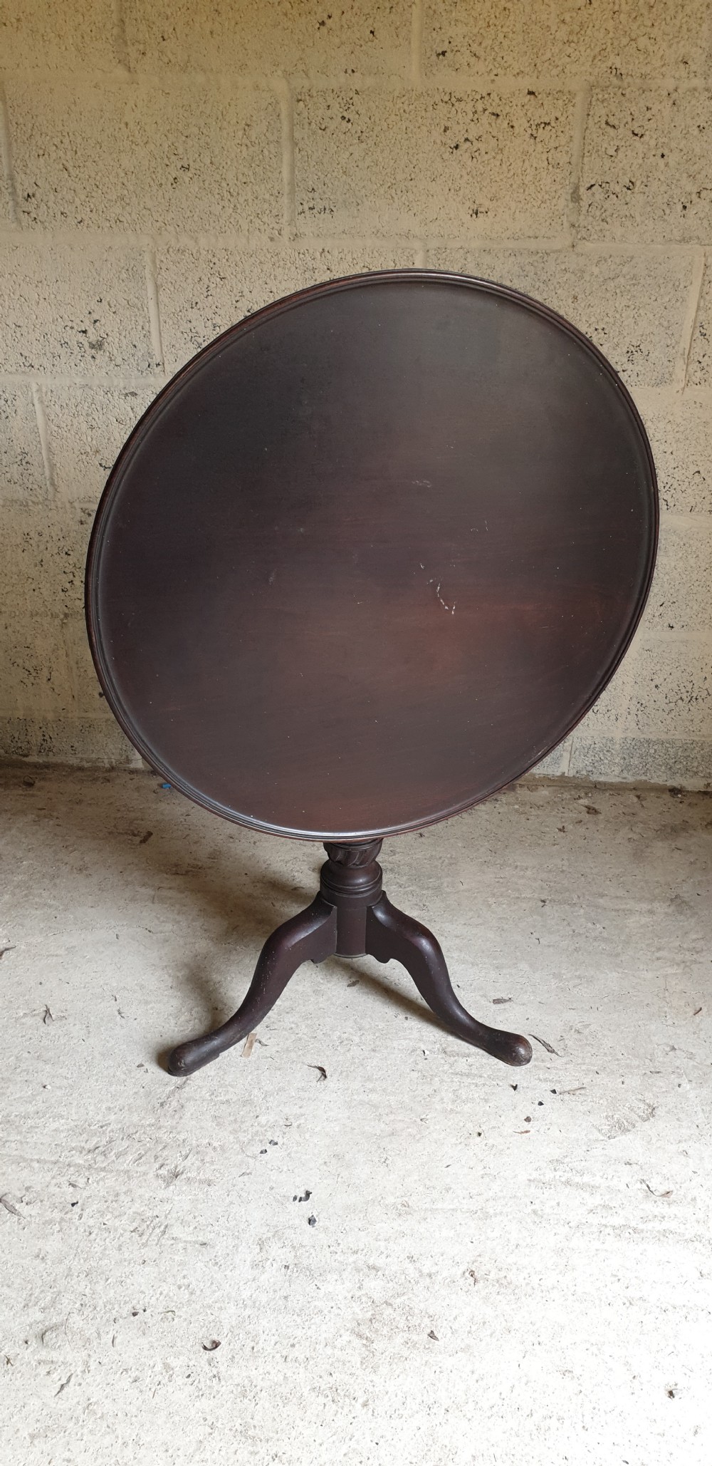 Early 19th century mahogany tripod pedestal table.  View IV
