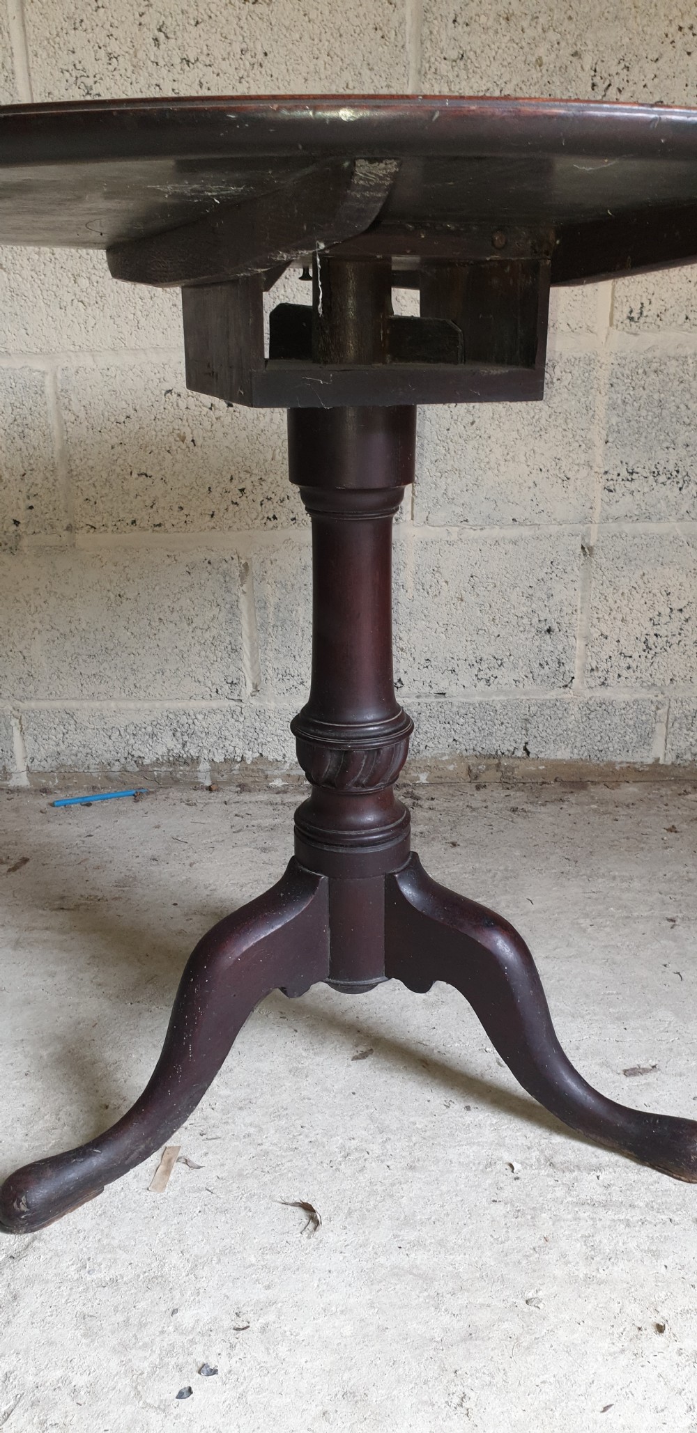 Early 19th century mahogany tripod pedestal table.  View V