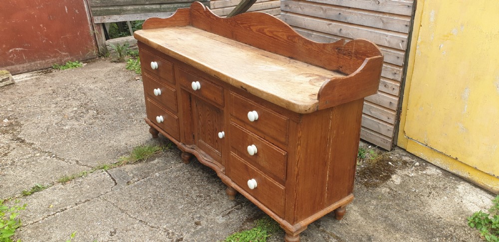 Victorian pine and sycamore topped kitchen dresser.  View VI