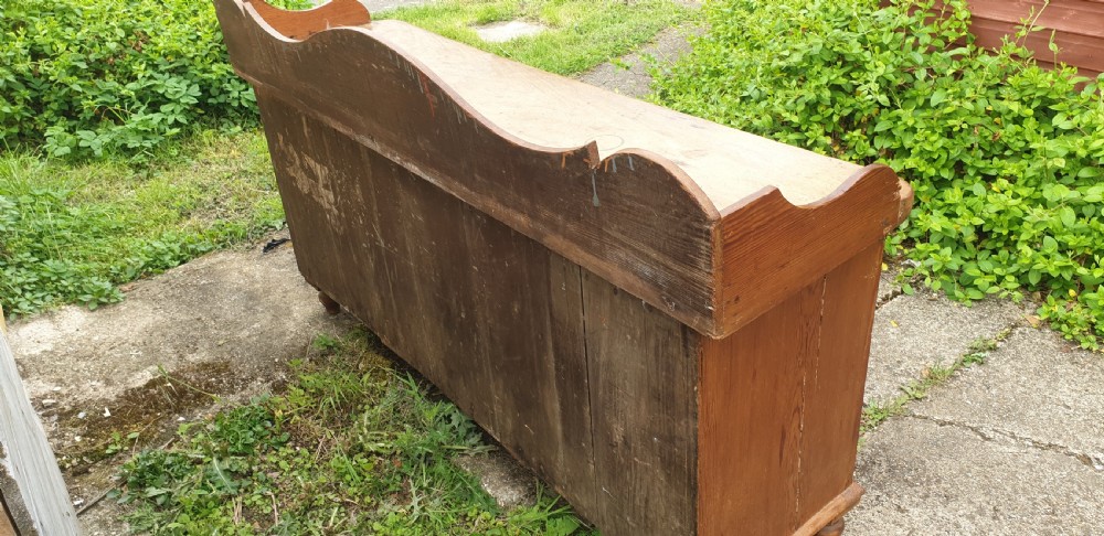 Victorian pine and sycamore topped kitchen dresser.  View VII