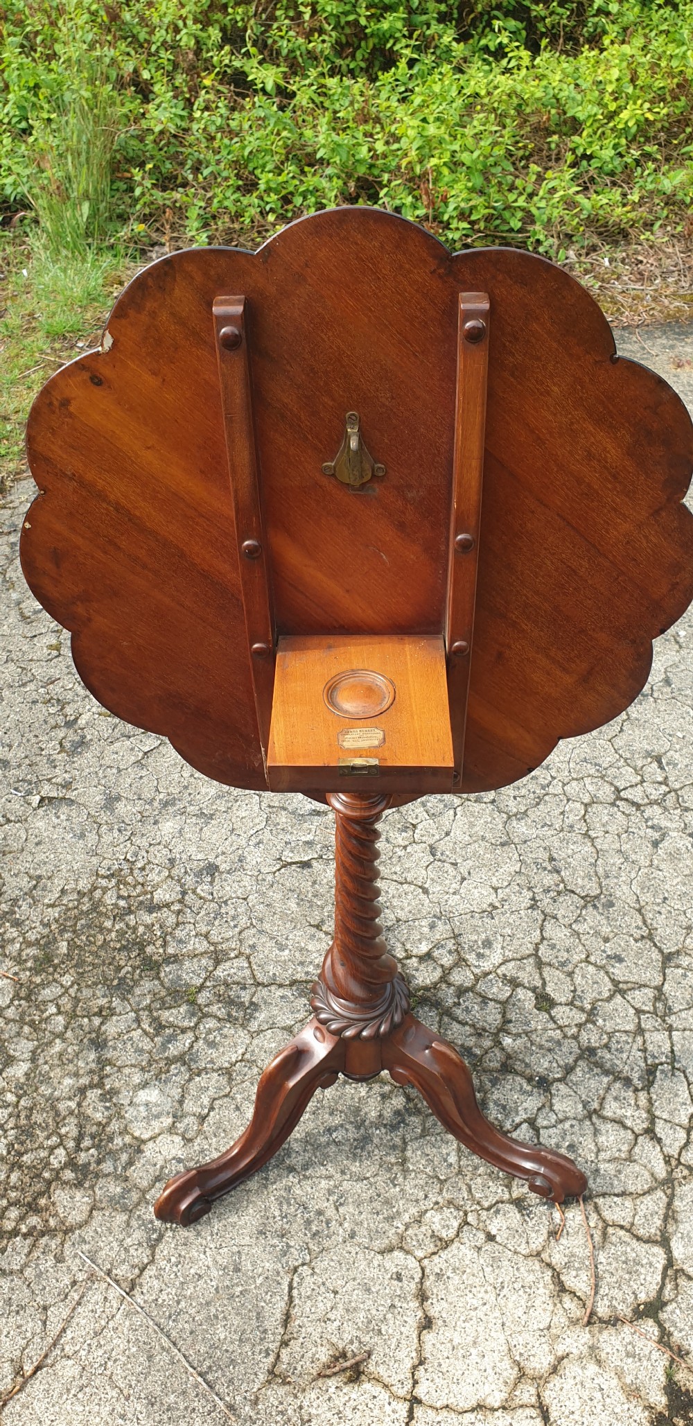 Good Victorian inlaid tip top chess table, good size. View III