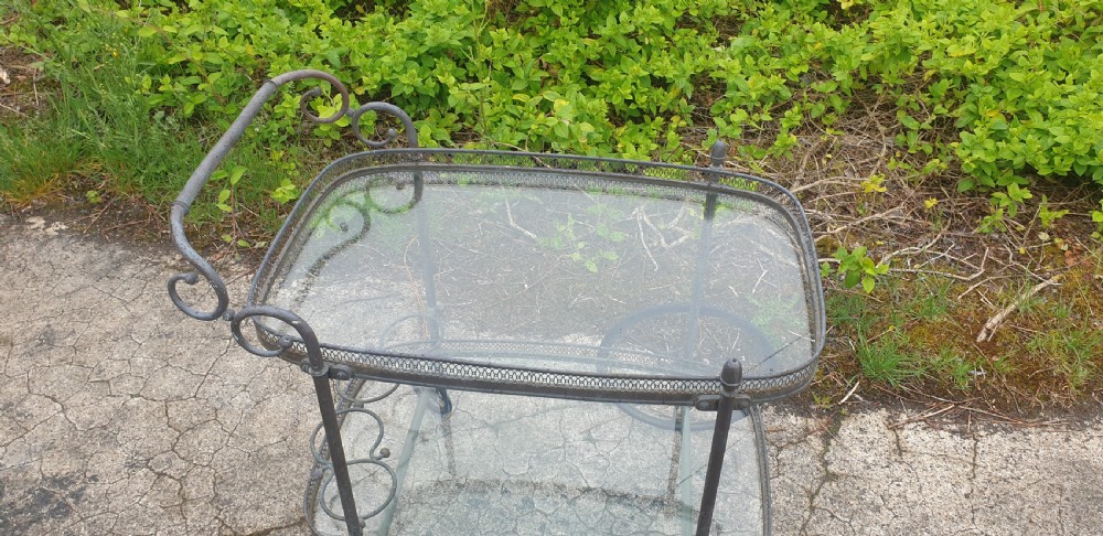 Good brass and glass drinks trolley.  View II