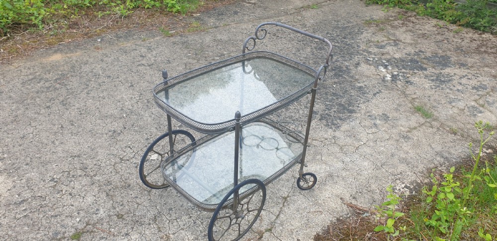 Good brass and glass drinks trolley.  View III