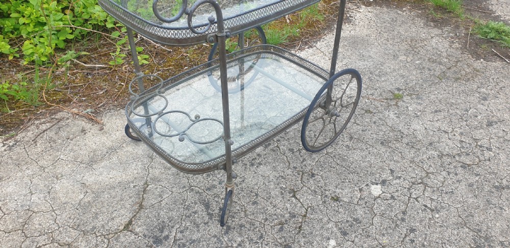 Good brass and glass drinks trolley.  View IV