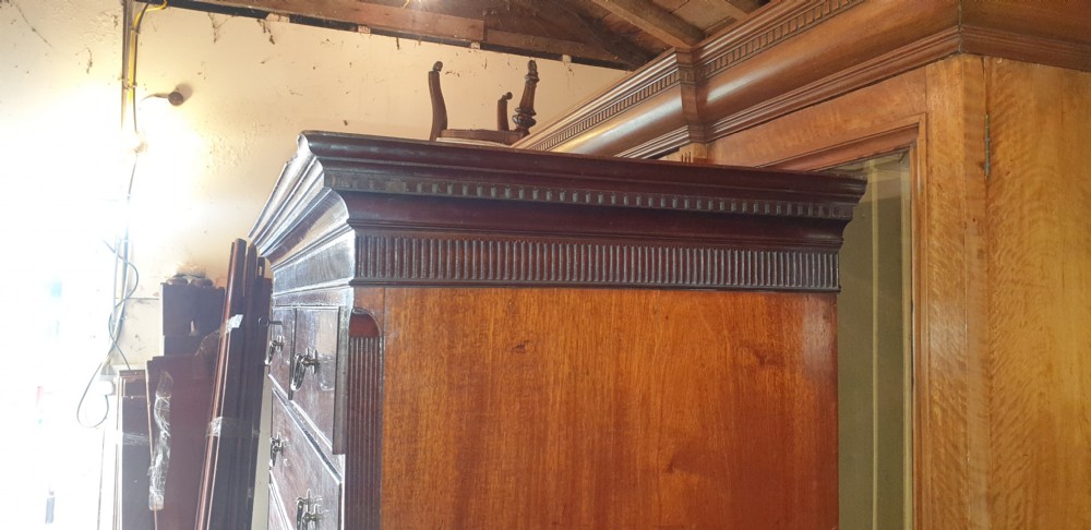 Late Georgian mahogany tallboy chest. View IX