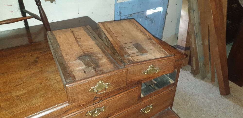 18th century Georgian oak chest with brushing slide View VII