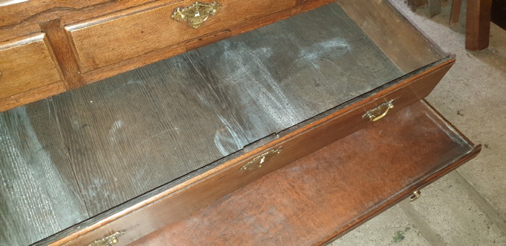 18th century Georgian oak chest with brushing slide View VIII