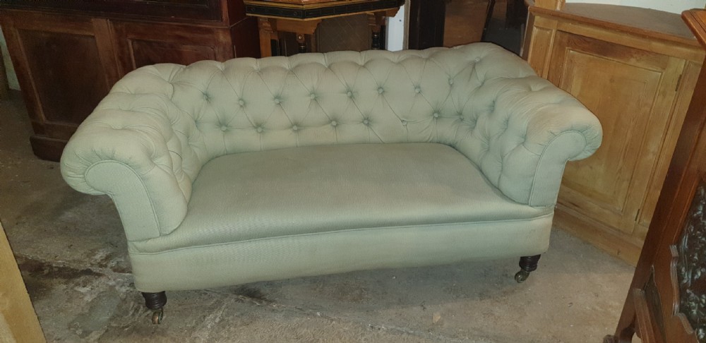 Small Victorian 2 seater Chesterfield sofa.  View II