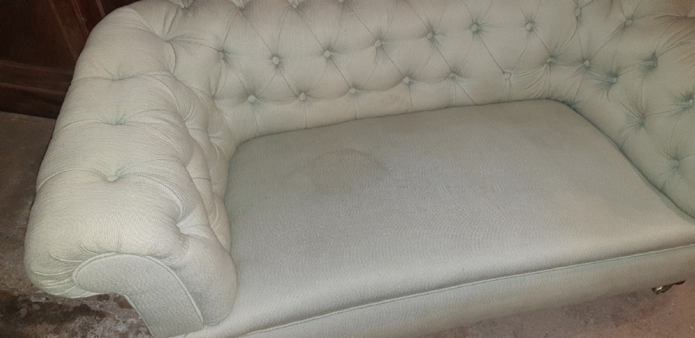 Small Victorian 2 seater Chesterfield sofa.  View IV